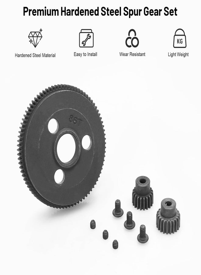 daitoku 48P 86T Spur Gear Set with 19T 21T Pinions Gear RC Upgrades Parts for 1/10 Traxxas Slash 2WD Rustler 2WD Stampede 2WD - Image 2
